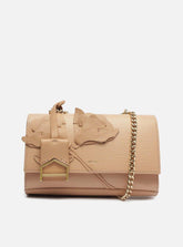 BOLSA TIRACOLO BEGE COURO ABRACCIO ROSES PEQUENA A 50014 0461 0029 AREZZO - Vintedoisk